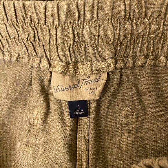 Excellent Universal Thread White Linen Blend Shorts Elastic Waist Size Small - Picture 4 of 5